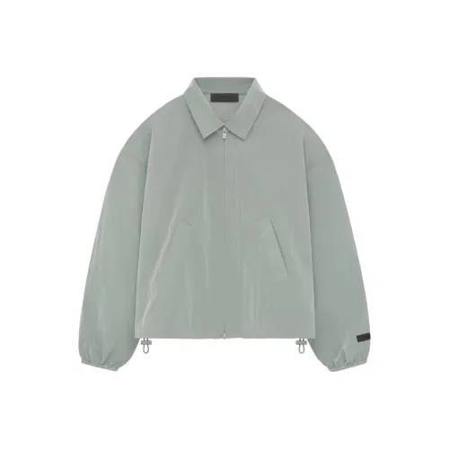 Fear of God Essentials SS24 Женские Crinkle Нейлон Оболочка Bomber Куртки Пальто Тюлений серый