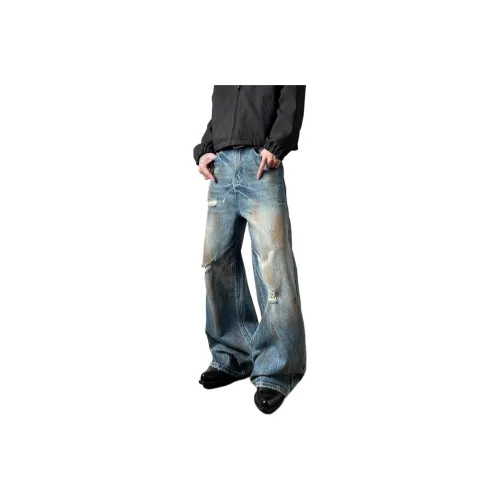 KVIV Винтажные синие мужские джинсы