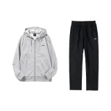 Комплект одежды (Серое пальто + Черные штаны)