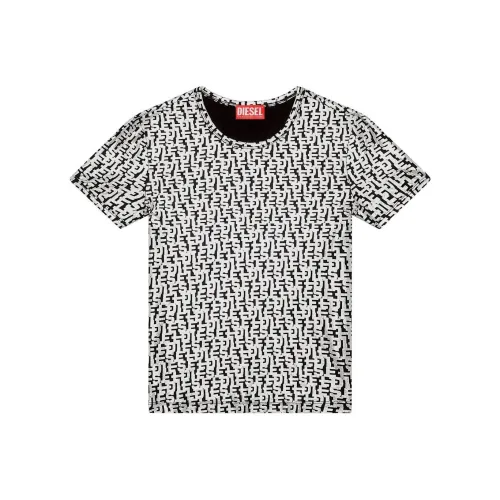 DIESEL Серебристо-черные Женские Т-рубашки