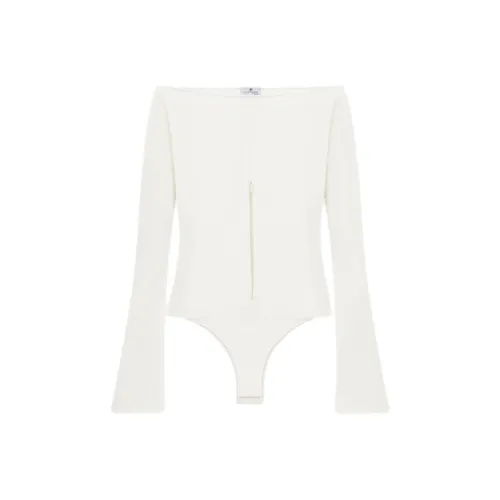 COURREGES SS24 Drop ZIPPED Crepe JERSEY Комбинезон Женская Натуральный Бежевый Натуральный Бежевый