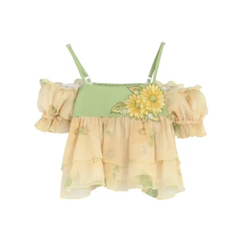 Snbl Желтые Женские Шифоновые Рубашки