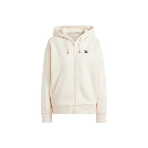 Adidas Originals Essential Essentials Full Zip Boyfriend Hoodie Hoodie Women's Beige