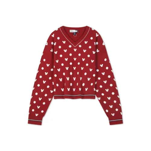 Tommy Hilfiger X Disney Tommy Hilfiger X Disney Co Branded Series Трикотаж Женский Красный С принтом