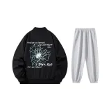 Комплект одежды (Черный топ + Белые и серые штаны)