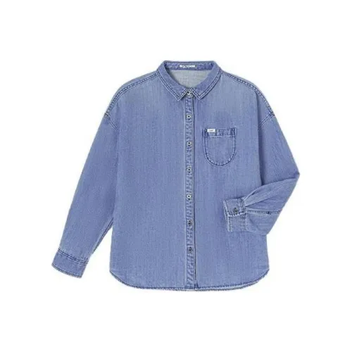 Lee Светло-синие Женские Рубашки