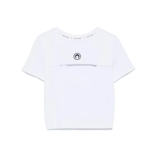 Marine Serre T-рубашка Женская Белая