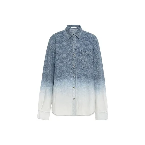 MEIYANG Сине-белый Градиентный Женские Рубашки