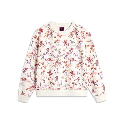 LINING Rijin Doujin Collection Толстовка Женская Экрю С принтом по всей поверхности