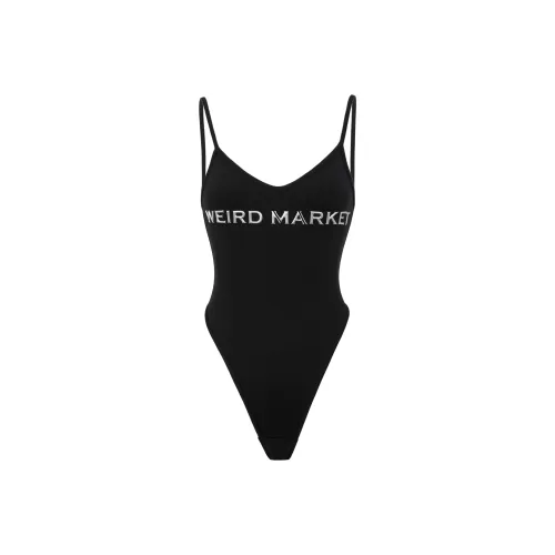 WEIRD MARKET Черное женское боди
