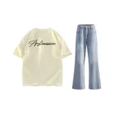 Комплект одежды (Абрикос + Светло-синий)