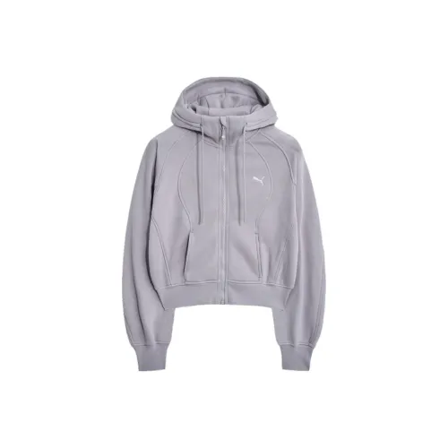 PUMA Bias Cut KNIT BR Hooded Jacket Women's Lavender