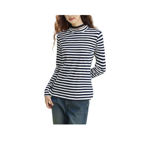 Wbwq T-рубашка Женская Серый с синими полосами