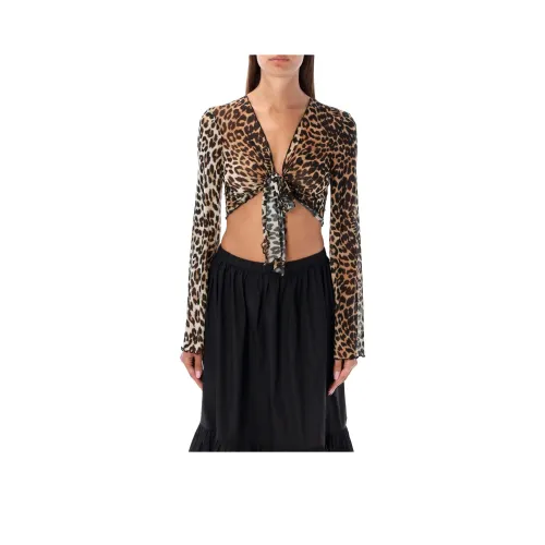 GANNI Коричневые Женские Рубашки