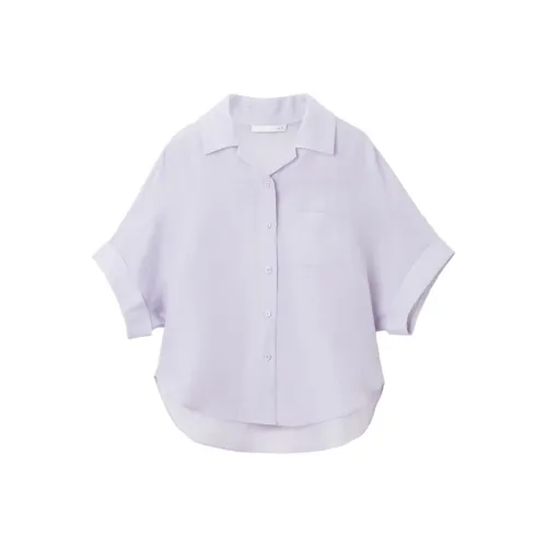 OVV Светло-фиолетовый Однотонный 13 Женские Рубашки