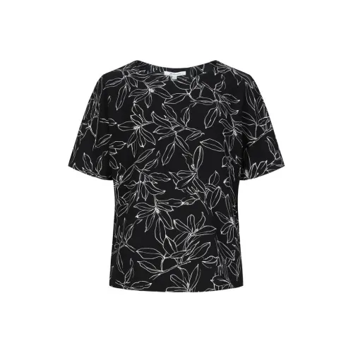 JZ. ANNAKRO T-рубашка Женская Цветочная Черная