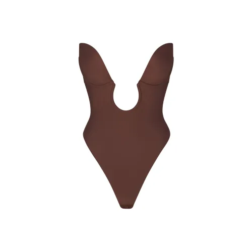 SKIMS DEEP Plunge Корректирующее белье BODYSUIT Комбинезон Женские COCOA COCOA