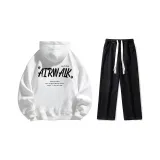 Set (White Fleece-Lined + Black Jeans)  
Комплект (Белый с флисовой подкладкой + Черные джинсы)