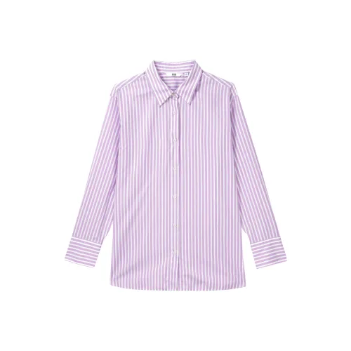 UNIQLO Голубой фиолетовый Женские Рубашки
