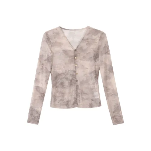 Чернила Кофе Женские Шифоновые рубашки