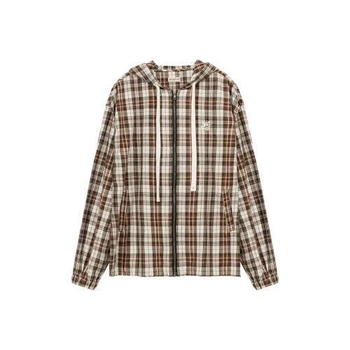 NO ONE ELSE Кофейная клетка Женские Рубашки