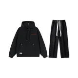 Комплект (Черный топ + Черные джинсы) Красный