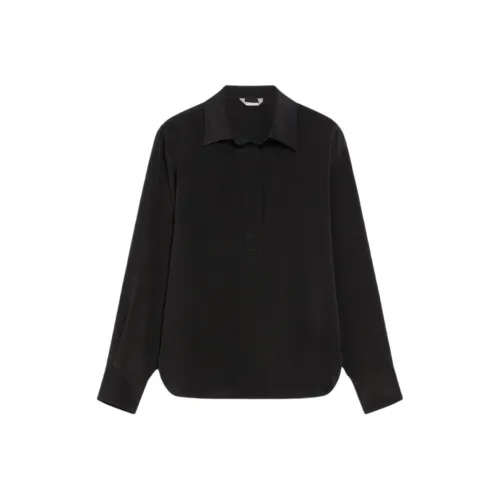 MaxMara Zanzero Коллекция Шелк Креп DE Chine Рубашка Женская Черная