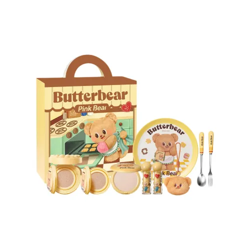 Pinkbear x Butter Bear Foundation Наборы косметики Глянцевый LIP Блестящий Прозрачный Увлажняющий Питательный Глянцевый Финиш