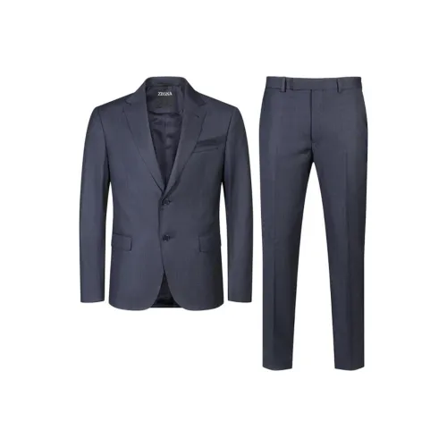 Zegna FW24 Бизнес-костюм Мужской Темно-синий