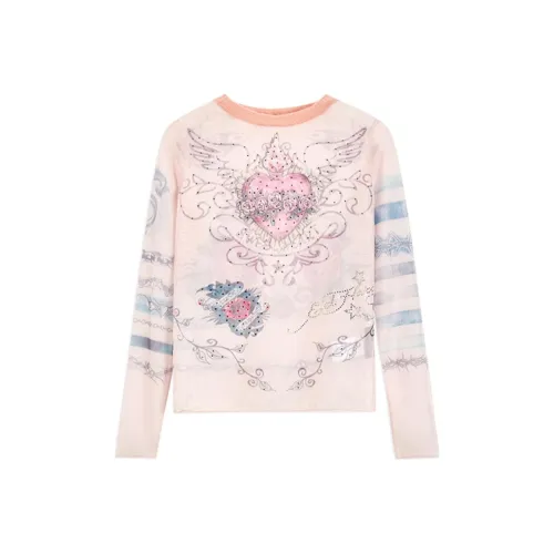 Ed Hardy Розово-вишневые Женские Футболки