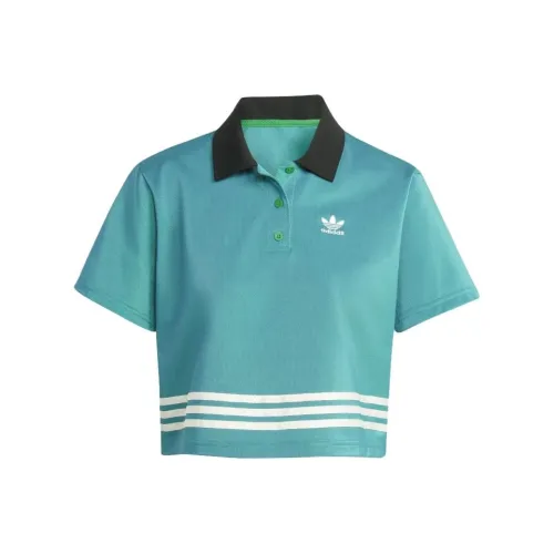 Adidas Originals SS23 adicolor 70s retro series Зеленый Женские Поло