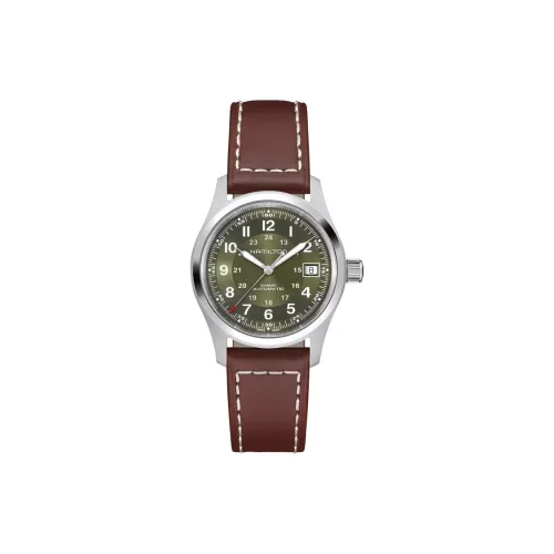 HAMILTON Автоматический Механический Механизм Мужские Часы Khaki Field Series 38 мм Зеленые