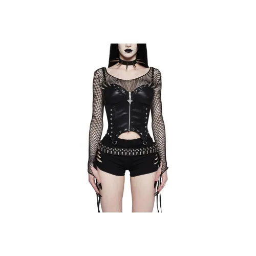 Dolls Kill Widow On The Haunt CORSET Топ Топ на бретелях Женский Черный Черный