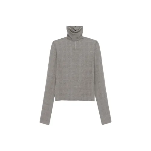 SAINT LAURENT Рубашка Женская Серого цвета