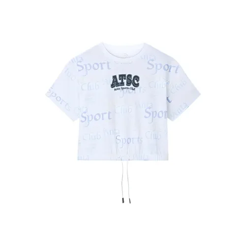 ANTA Life Collection Стандартная футболка Женская Снежно-белая С принтом по всей поверхности