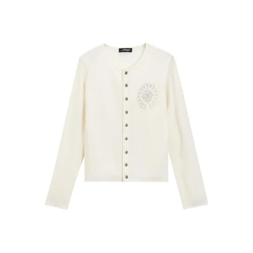 Ed Hardy FW24 Трикотаж Женский Айвори Белый