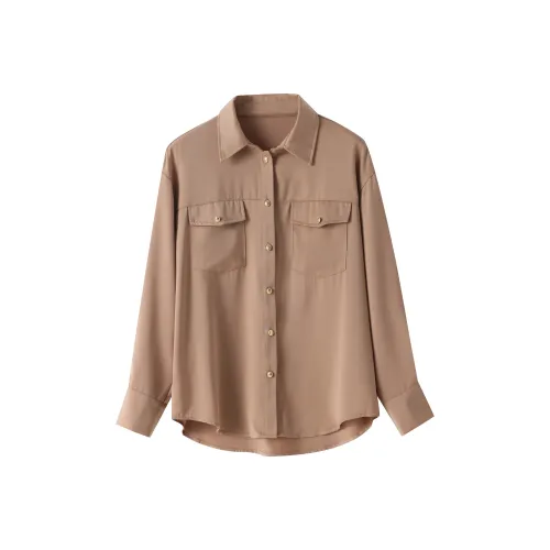 Huagaa Хаки Женские Рубашки