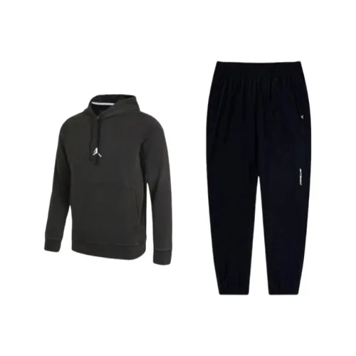 QIAODAN Комплект толстовки унисекс черного цвета