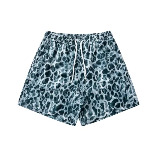 VXOXV Повседневные шорты унисекс с винтажным леопардовым принтом