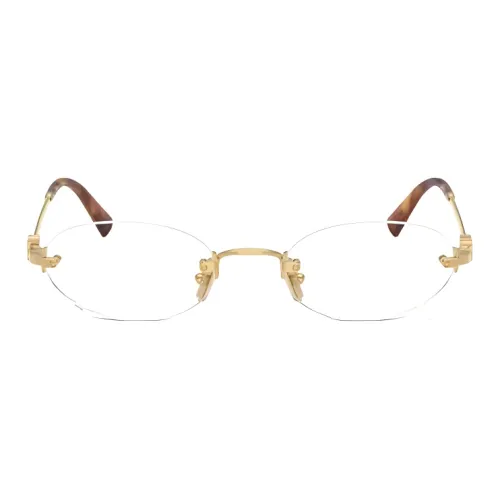 MIU MIU Металл Овал Оправы для очков Женские Золото