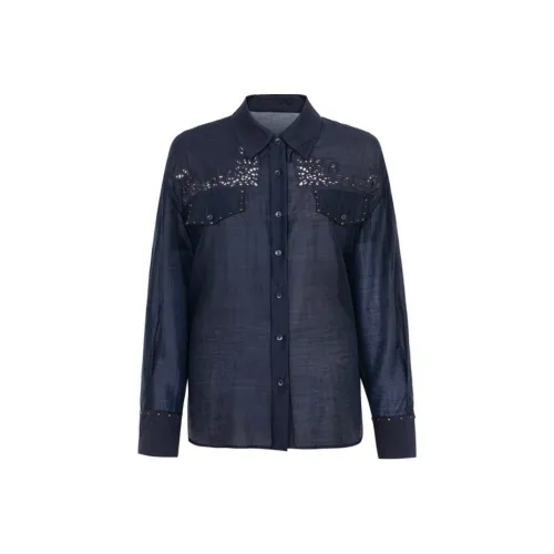 XG Темно-синие Женские Рубашки