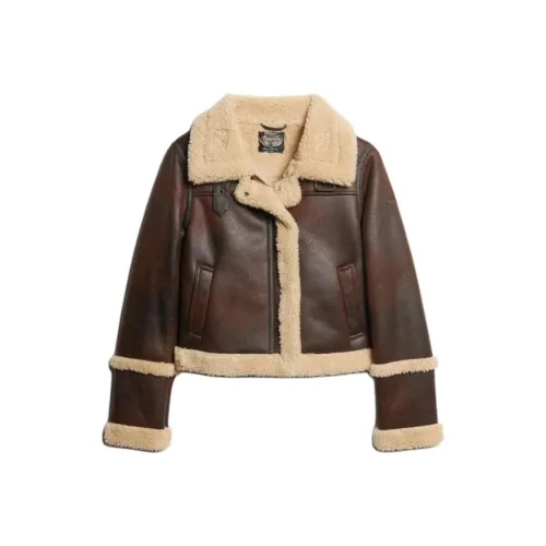 SUPERDRY Куртки и пальто женские темно-коричневый