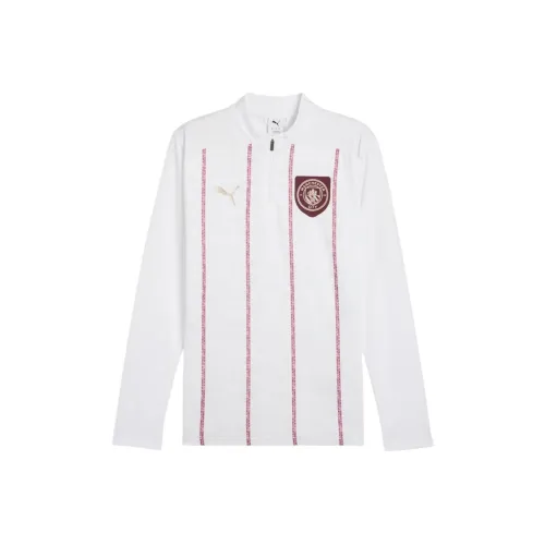 PUMA Manchester City Полузакрытый футболка Джерси Мужская Белая