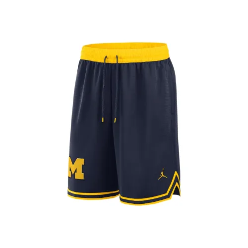 Jordan Michigan WolverinesБРЕНД FW24 Dri Fit COLLEGE Баскетбольные шорты Мужской Морской синий