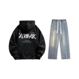 Set (Black Fleece-Lined + Vintage Blue Jeans)  
Комплект (Черный с флисовой подкладкой + Винтажные синие джинсы)