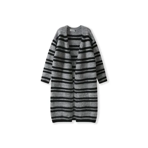 NORA.LOU Черно-серый Полосы Женские Трикотаж