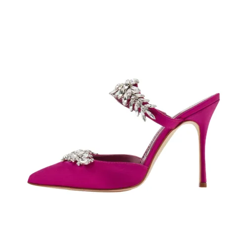 MANOLO BLAHNIK Домашние тапочки 10,5 см Женские Фуксия