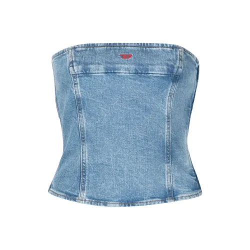DIESEL SS24 Без бретелей Топ Женский Синий