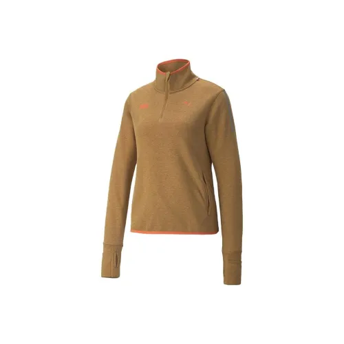 PUMA Земляной желтый Женские Свитшоты