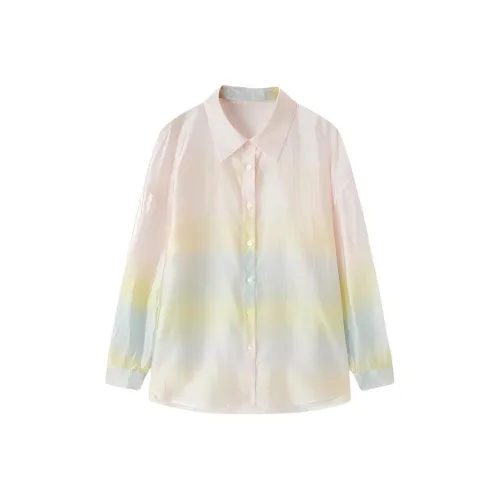 EICHITOO Рубашка Женская Розовая Градиентная 05